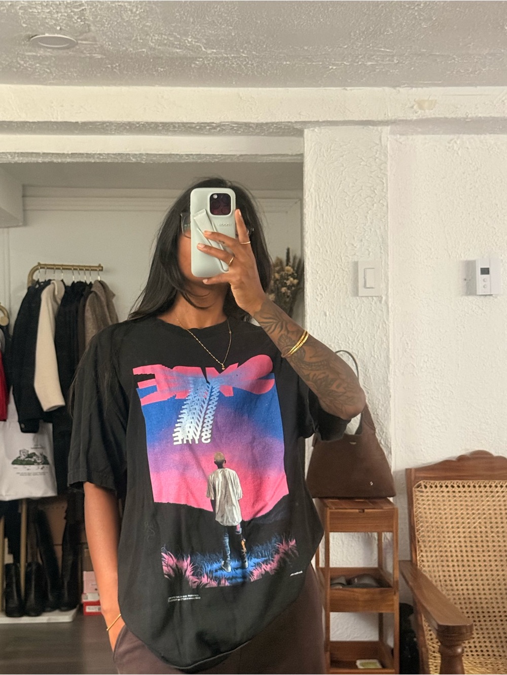 MSFTSrep Jaden Smith SYRE Album Merch T-Shirt Graphic Short Sleeve Tee in Black